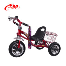 factory price two seats children tricycle/good quality metal trike kids tricycle with trailer/CE approved baby tricycle two seat